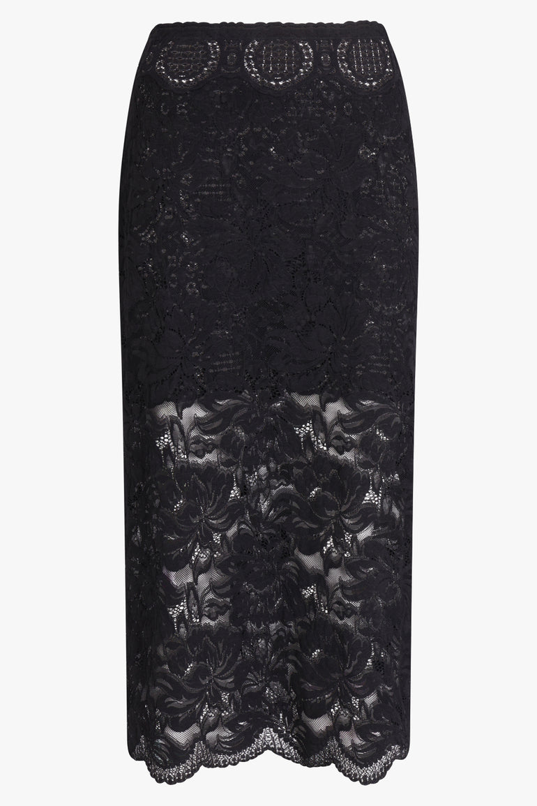PACO RABANNE RTW Lace Sheer Skirt | Black