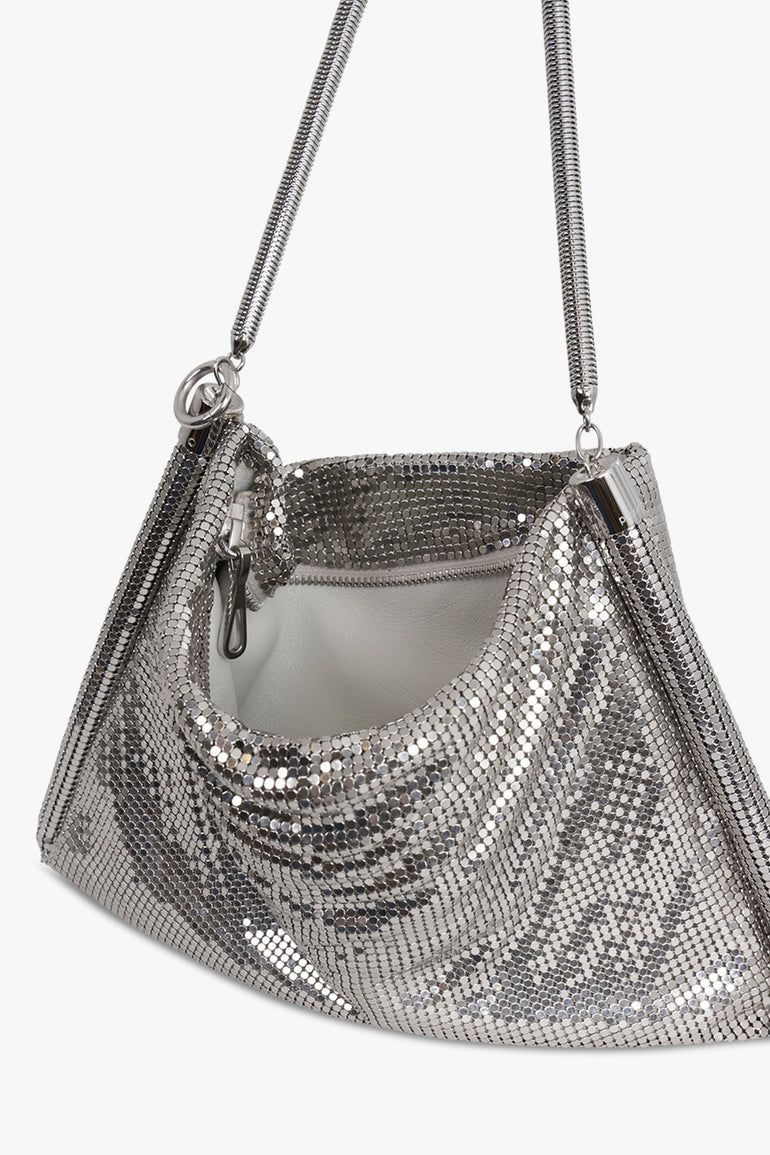 RABANNE BAGS Silver Pixel Tube Bag | Silver