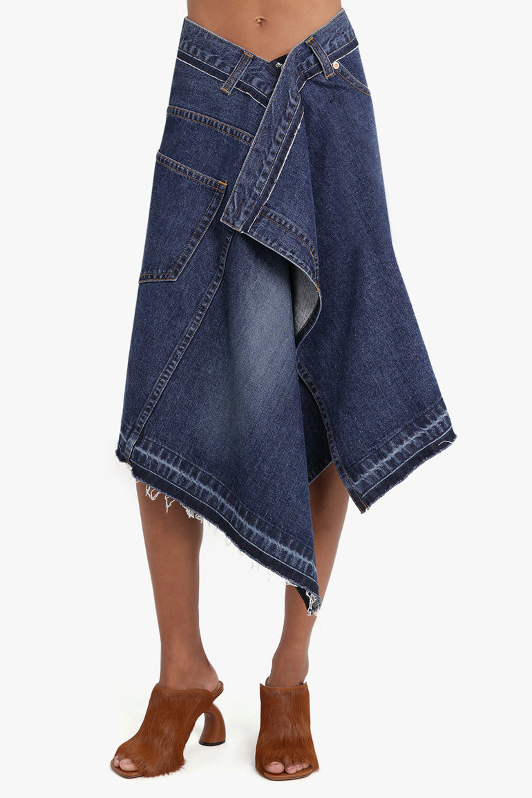 SACAI RTW Denim Asymmetric Skirt | Blue
