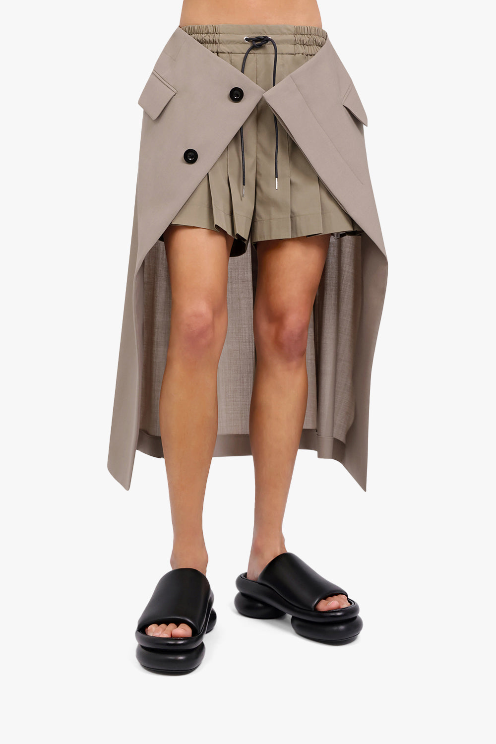 SACAI RTW Suiting Mix Skirt | Beige