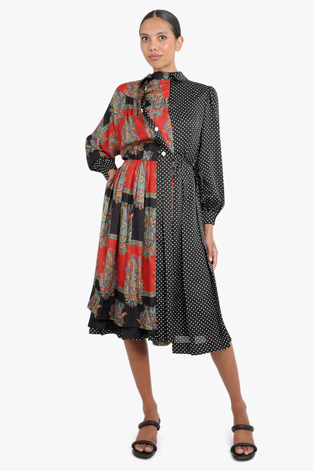 ワンピース sacai 22SS Plaid Scarf Polka Dots Dress sacai] Komon Print Dress – MaW SAPPORO