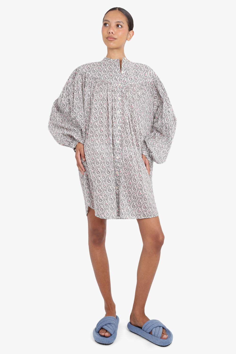 ISABEL MARANT RTW ETOILE MILDI PAISLEY MINI DRESS | ECRU