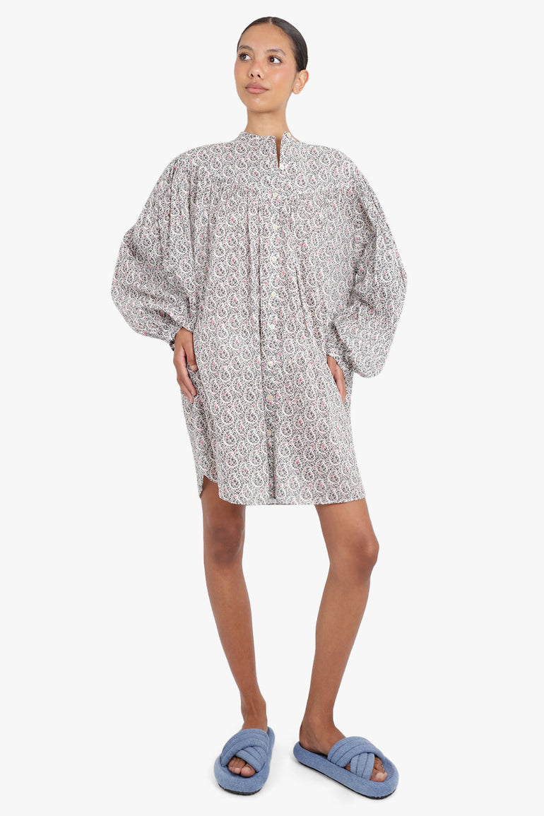 ISABEL MARANT RTW ETOILE MILDI PAISLEY MINI DRESS | ECRU