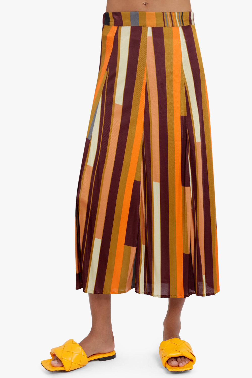 MIMI LIBERTE RTW LATEICIA STRIPED SKIRT BROWN