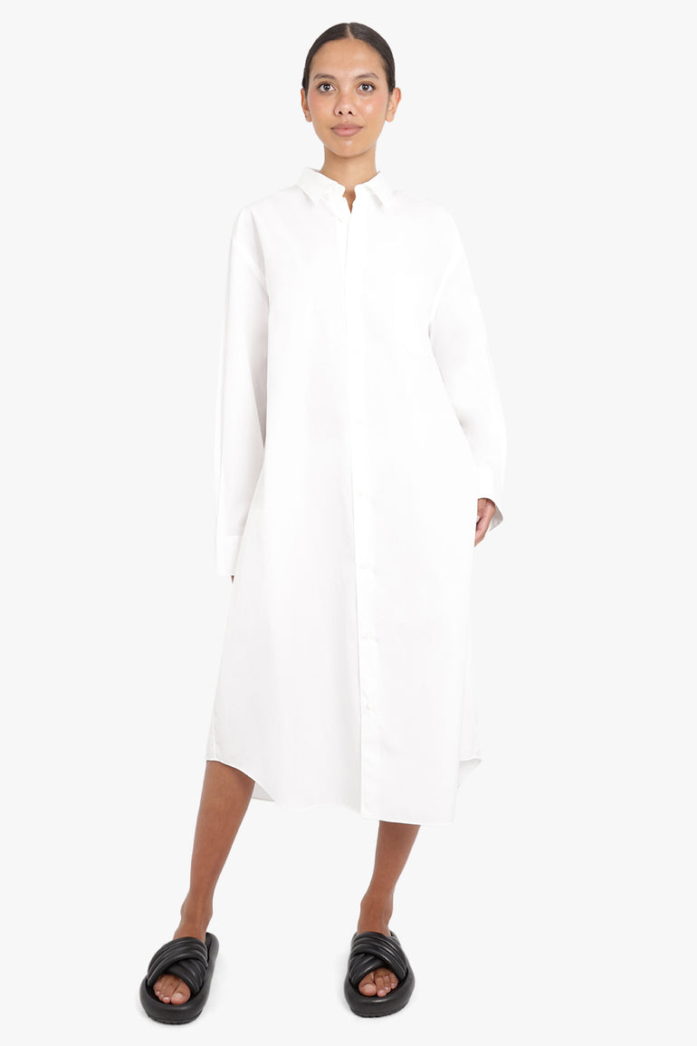 JUNYA WATANABE RTW OVERSIZED STRAIGHT SHIRT DRESS | WHITE