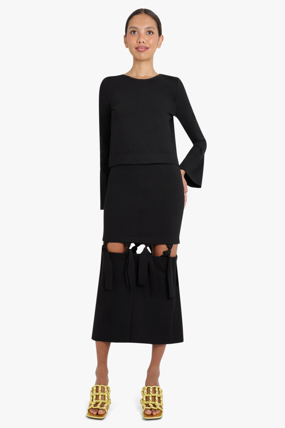 MAISON POI RTW TOUSJOUR KNOT SKIRT BLACK