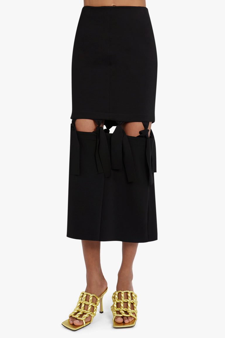 MAISON POI RTW TOUSJOUR KNOT SKIRT BLACK