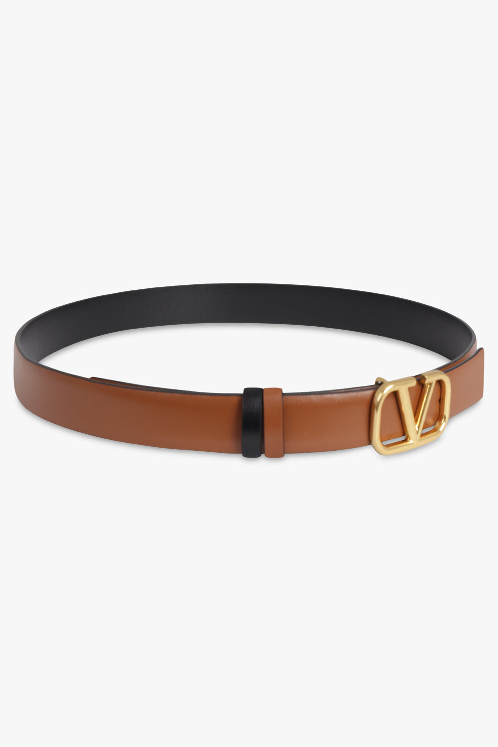 VALENTINO V RING 20MM REVERSIBLE BELT SELLERIA BLACK PARLOUR X