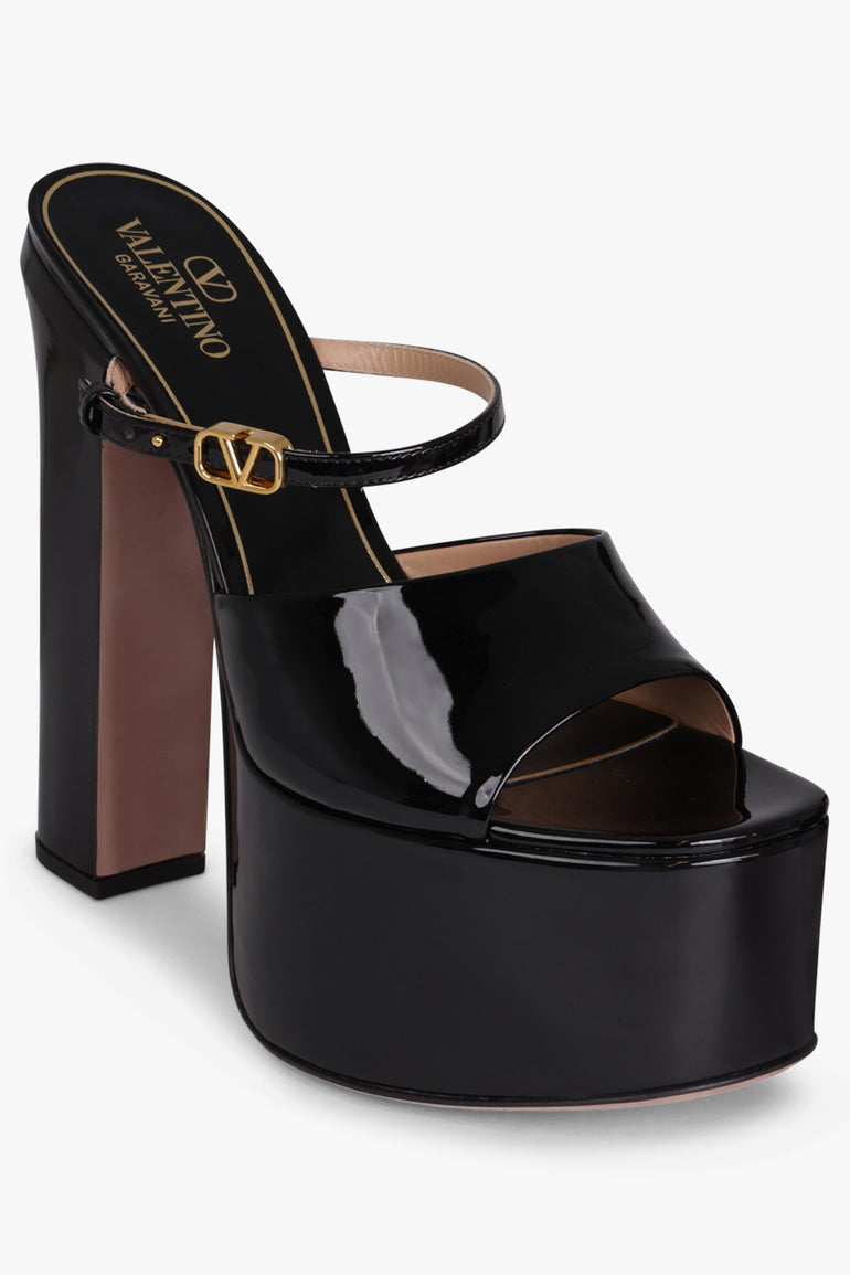 Patent Leather Platform Valentino Platform Sandal Tan-Go 155Mm