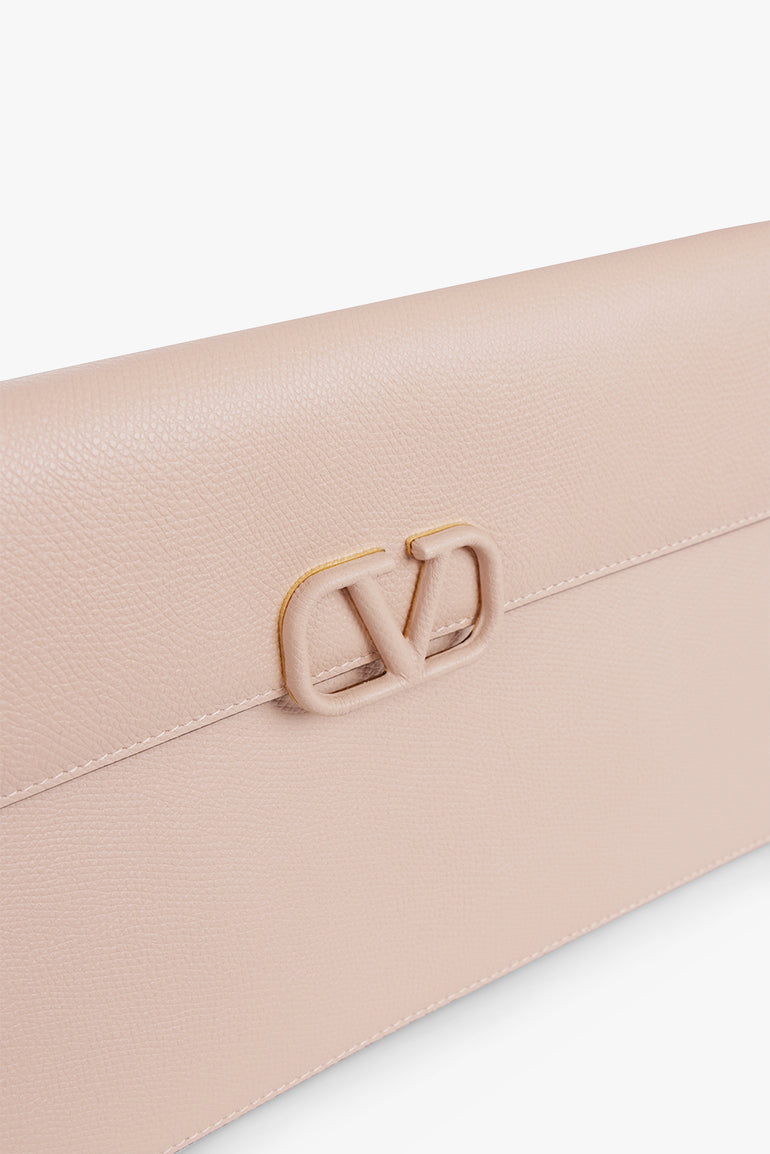 VALENTINO GARAVANI JEWELERY PINK VRING SIGNATURE POUCH ROSE CANNELLE