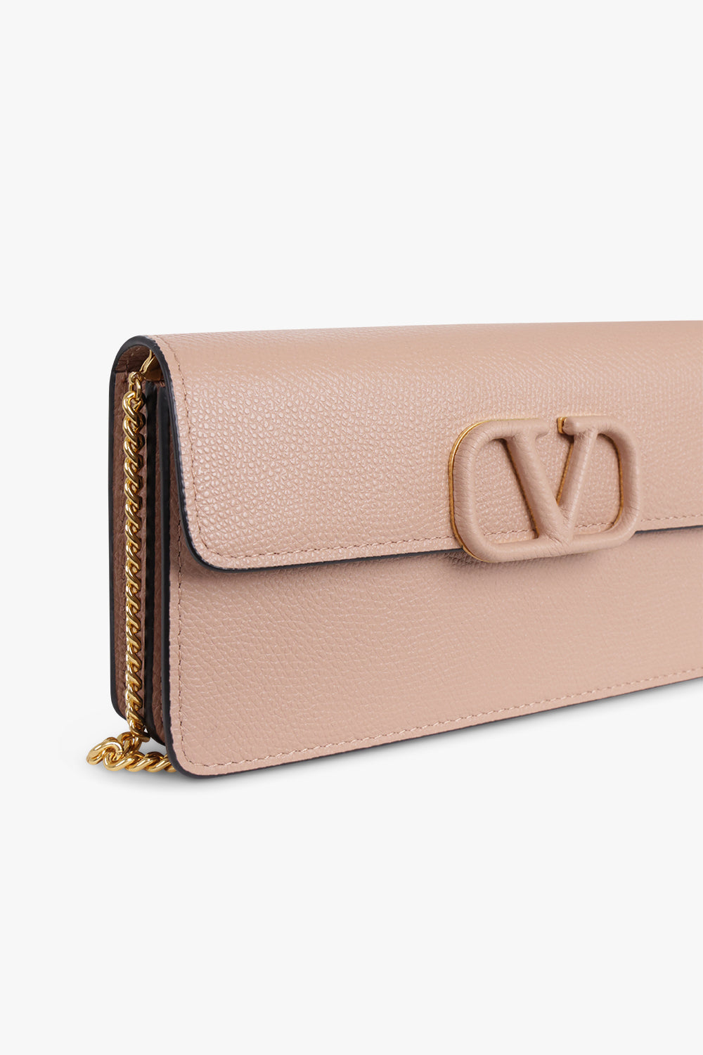 VALENTINO BAGS PINK VRING SIGNATURE WALLET ON CHAIN ROSE CANNELLE