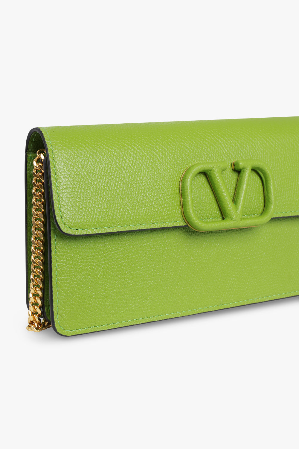 VALENTINO BAGS Yellow Vring Signature Wallet On Chain | Chartreuse