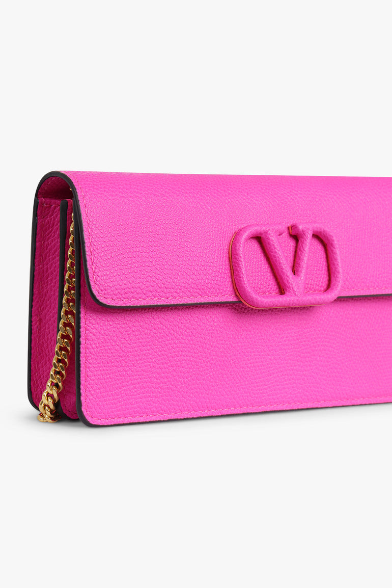 VALENTINO BAGS Pink Vring Signature Wallet On Chain | Pink
