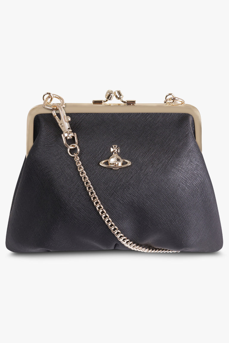 VIVIENNE WESTWOOD BAGS Black Granny Frame Purse | Black/Gold