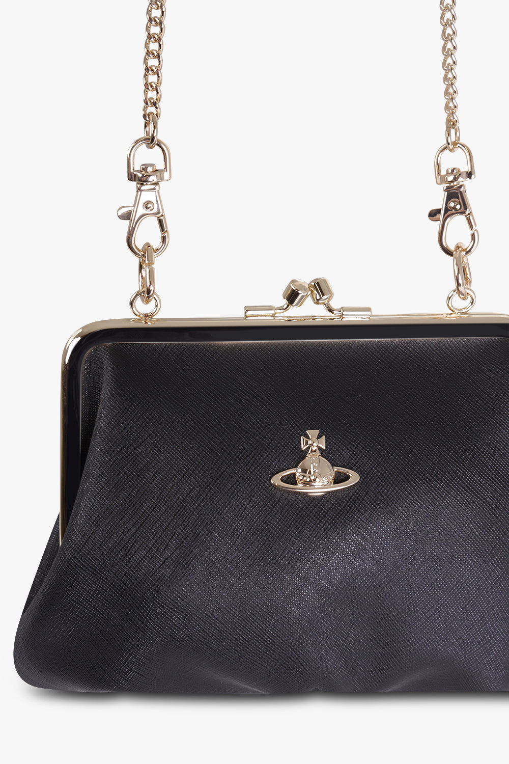 VIVIENNE WESTWOOD BAGS Black Granny Frame Purse | Black/Gold