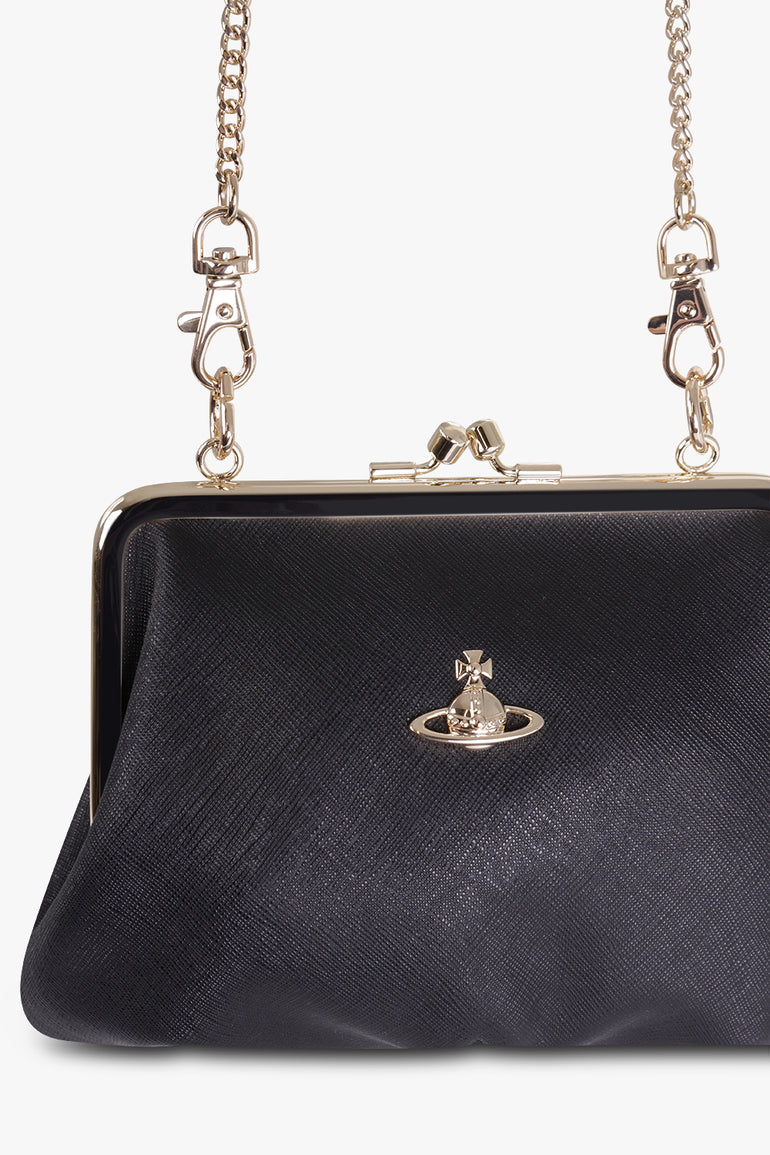 VIVIENNE WESTWOOD BAGS Black Granny Frame Purse | Black/Gold