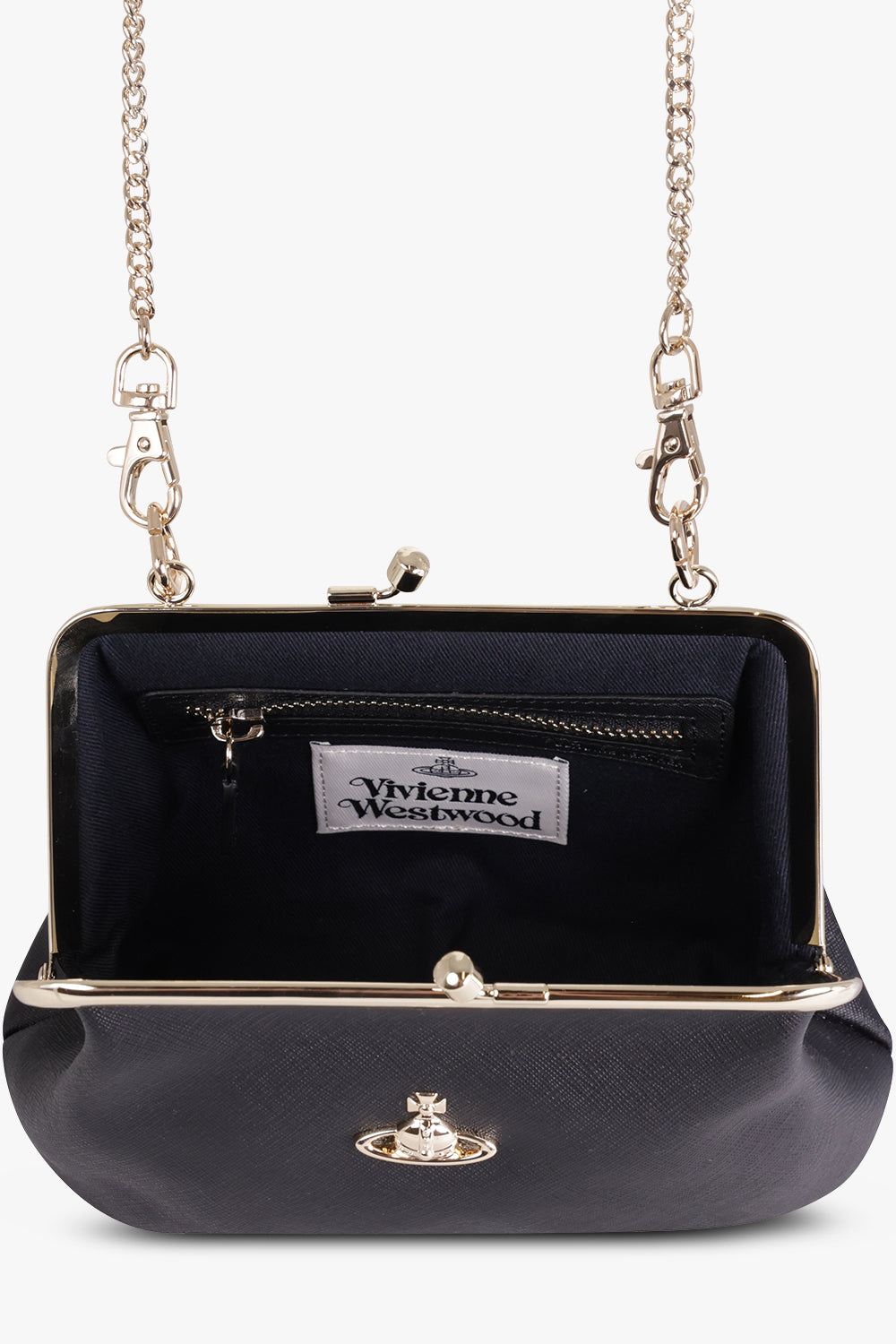 VIVIENNE WESTWOOD BAGS Black Granny Frame Purse | Black/Gold