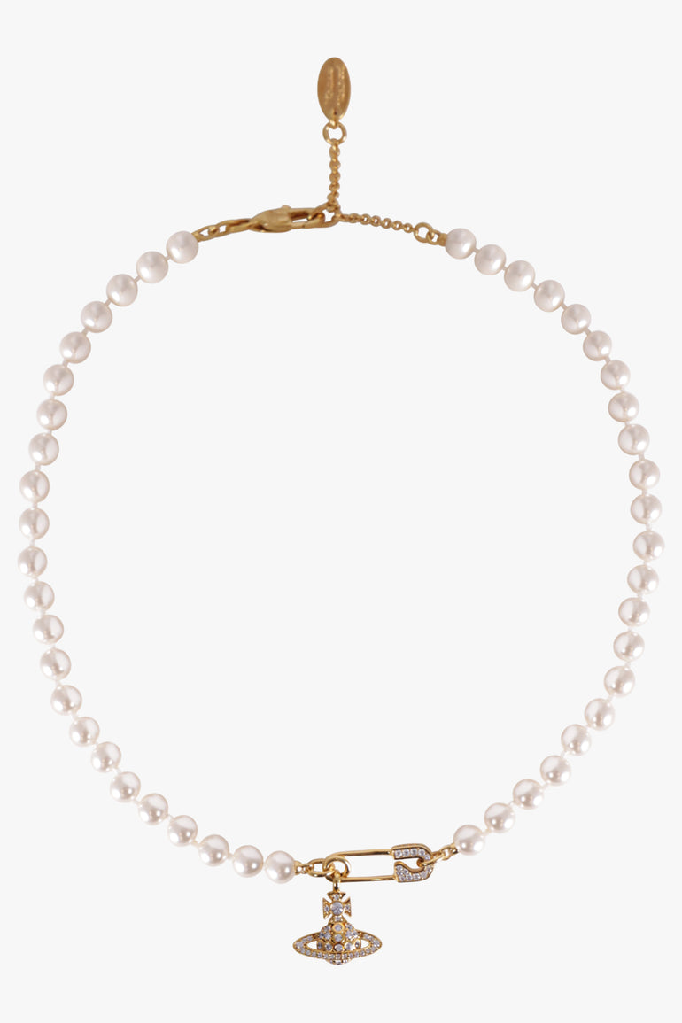 VIVIENNE WESTWOOD ACCESSORIES Gold Lucrece Pearl Necklace | Gold/Light Cream Rose/White