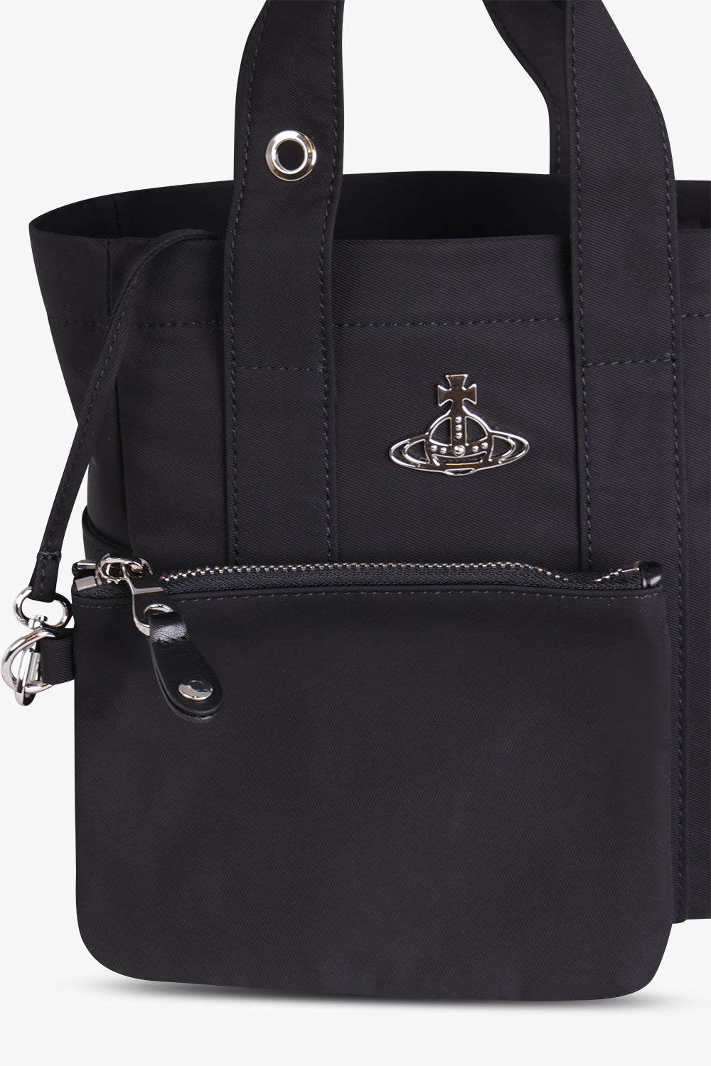VIVIENNE WESTWOOD BAGS Black Murray Small Tote Bag| Black/Silver
