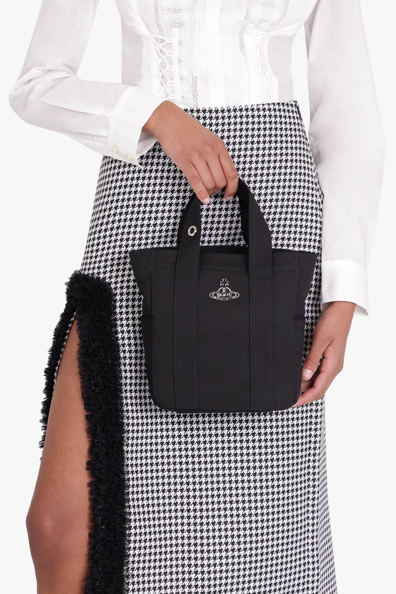VIVIENNE WESTWOOD BAGS Black Murray Small Tote Bag| Black/Silver