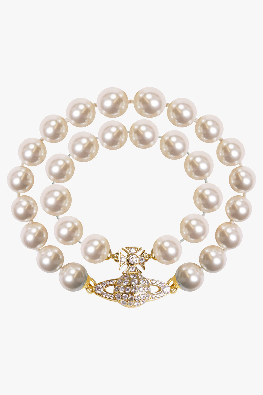VIVIENNE WESTWOOD JEWELLERY Gold Graziella Pearl Bracelet | Gold/Cream Rose Pearl/White