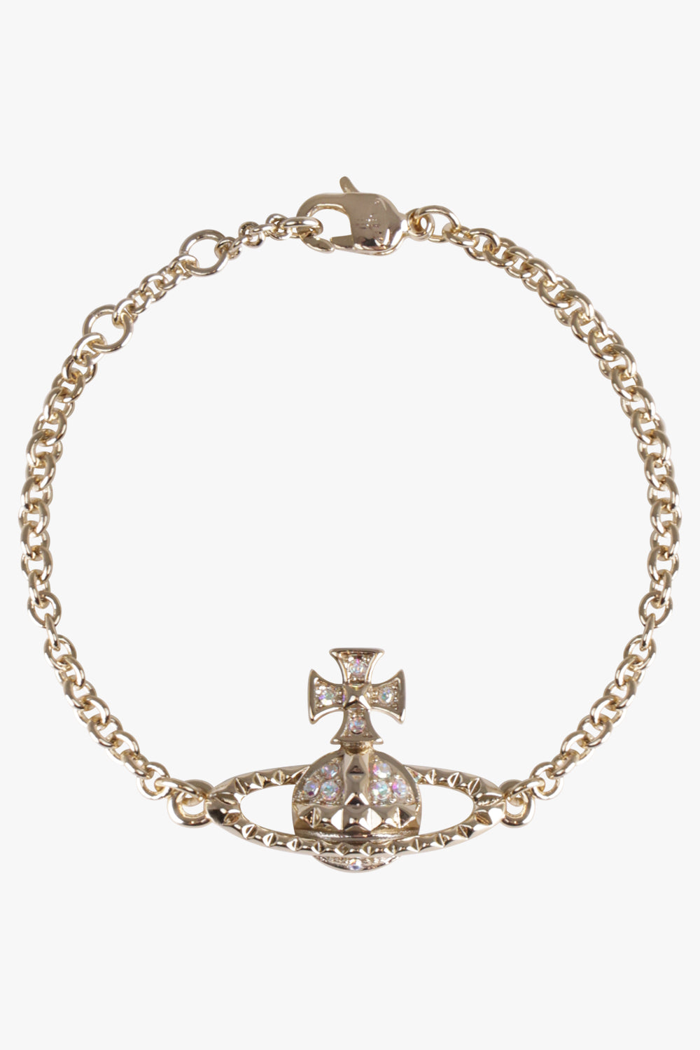 VIVIENNE WESTWOOD JEWELLERY Gold Mayfair Bas Relief Bracelet | Gold/Crystal
