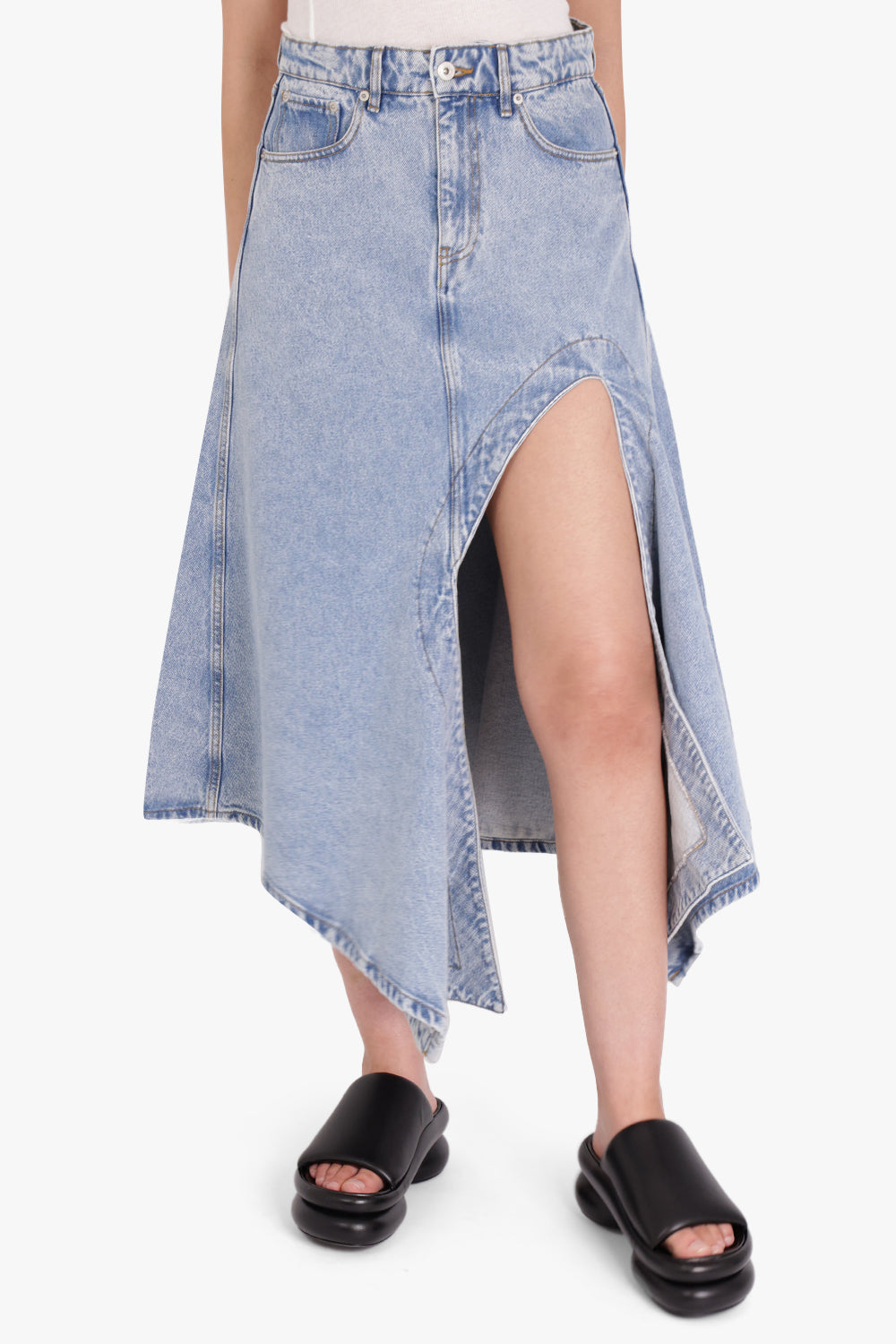 Y/PROJECT RTW Cut Out Denim Skirt | Heavy Blue