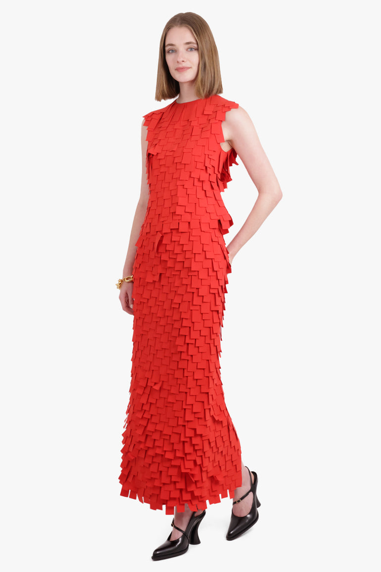 AWAKE MODE RTW Multi Rectangle Textured Sleeveless Top | Red