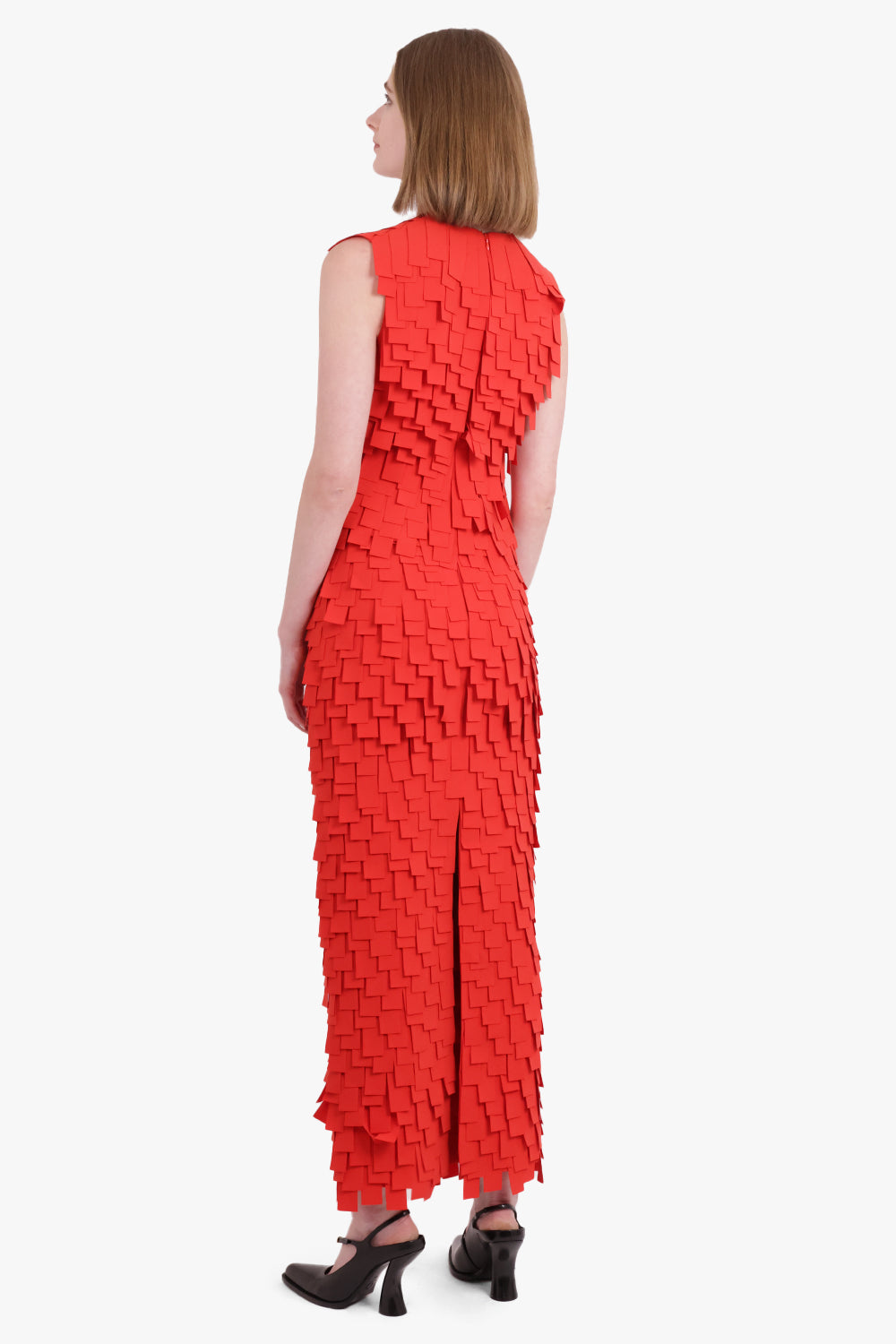 AWAKE MODE RTW Multi Rectangle Textured Sleeveless Top | Red