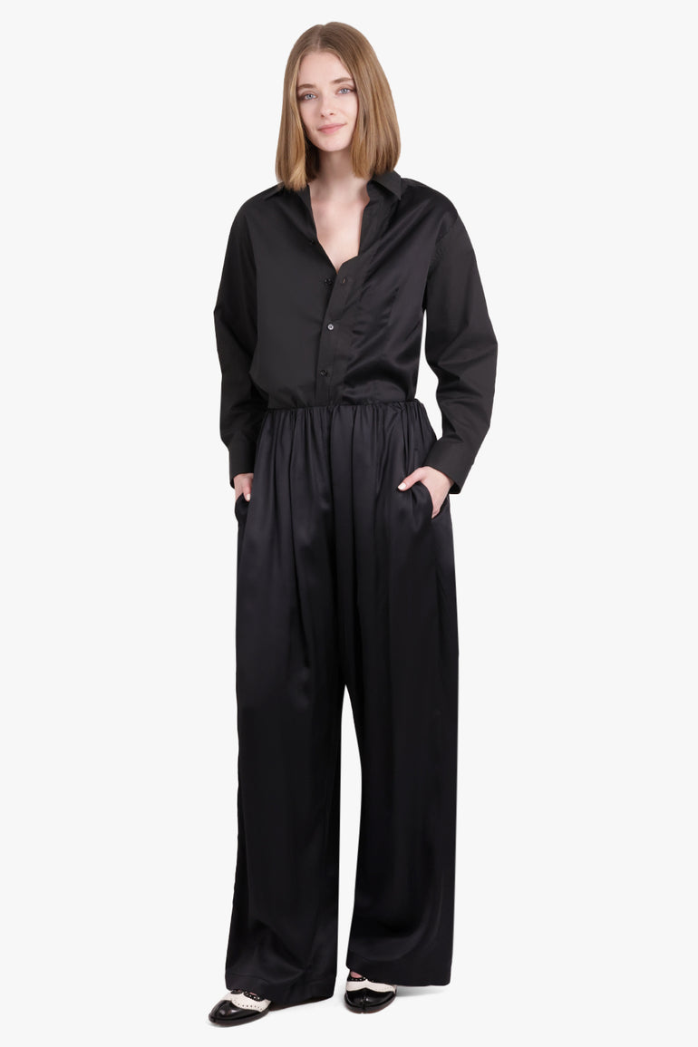 MM6 BY MAISON MARGIELA RTW Relaxed Contrast Panel L/S Shirt | Washed Black