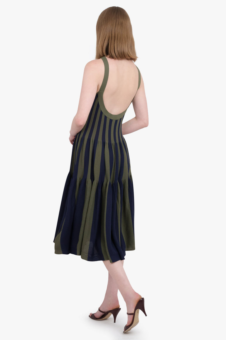 Cascades S/Less Stripe Maxi Dress | Navy/Green Parlour X Cascades S/Less Stripe Maxi Dress | Navy/Green Parlour X