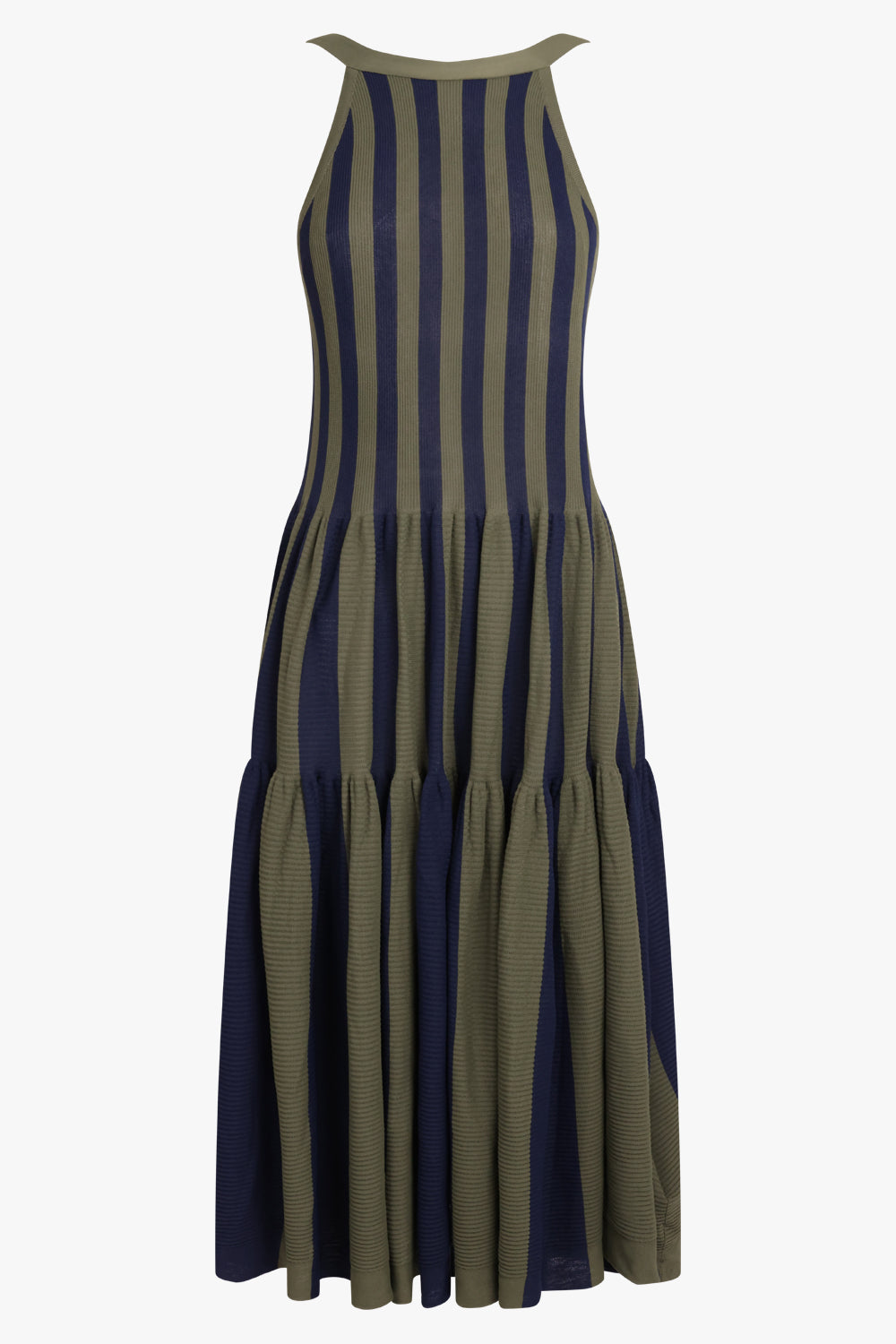 Cascades S/Less Stripe Maxi Dress | Navy/Green Parlour X Cascades S/Less Stripe Maxi Dress | Navy/Green Parlour X