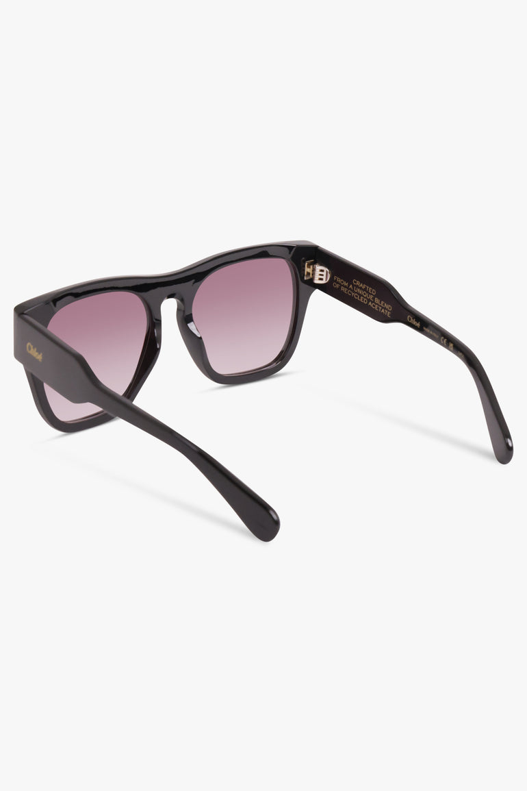 CHLOE ACCESSORIES BLACK CH02805 57 Rectangle Squared Sunglasses | Black