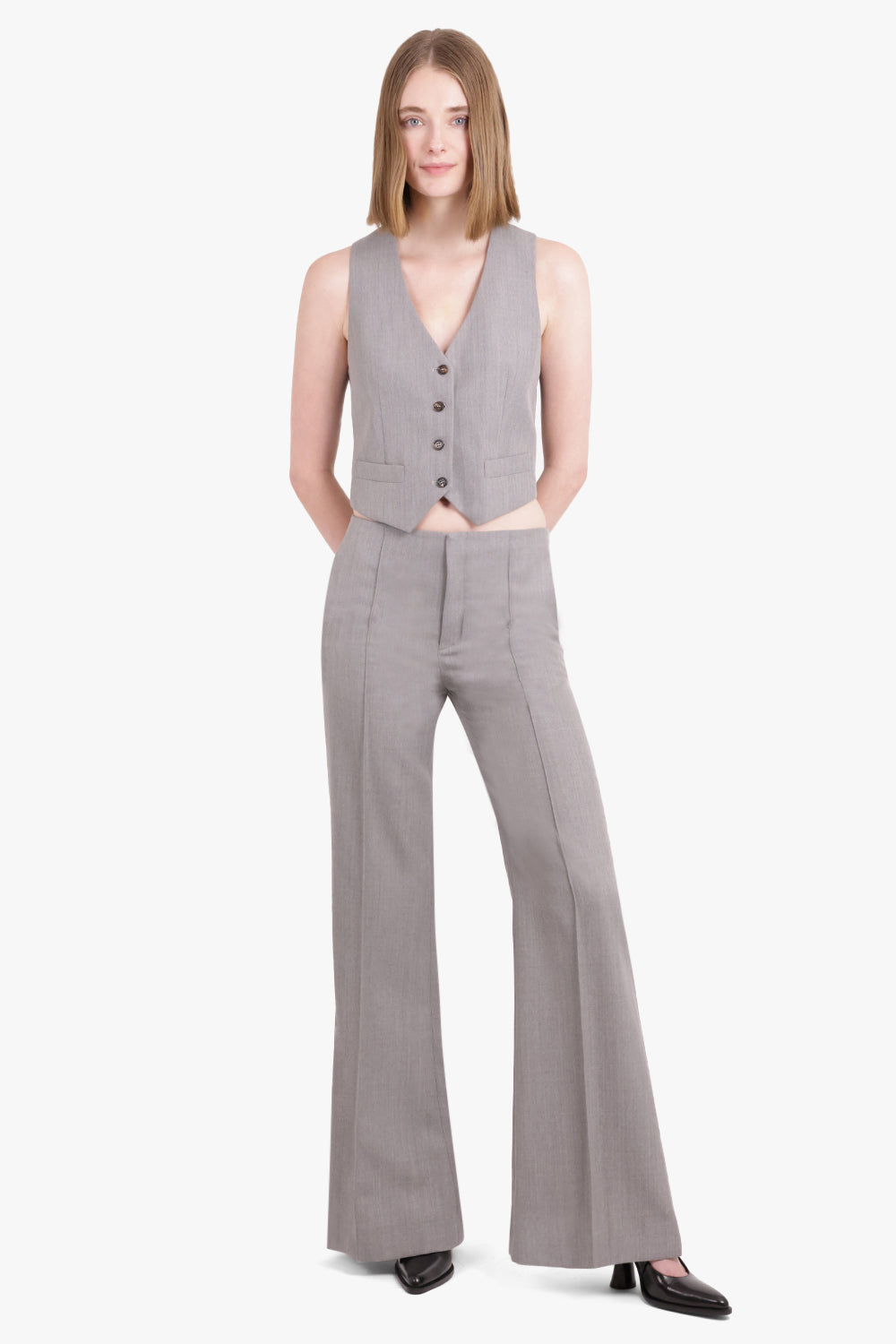 CHLOE RTW Tailored Waistcoat | Swan Grey