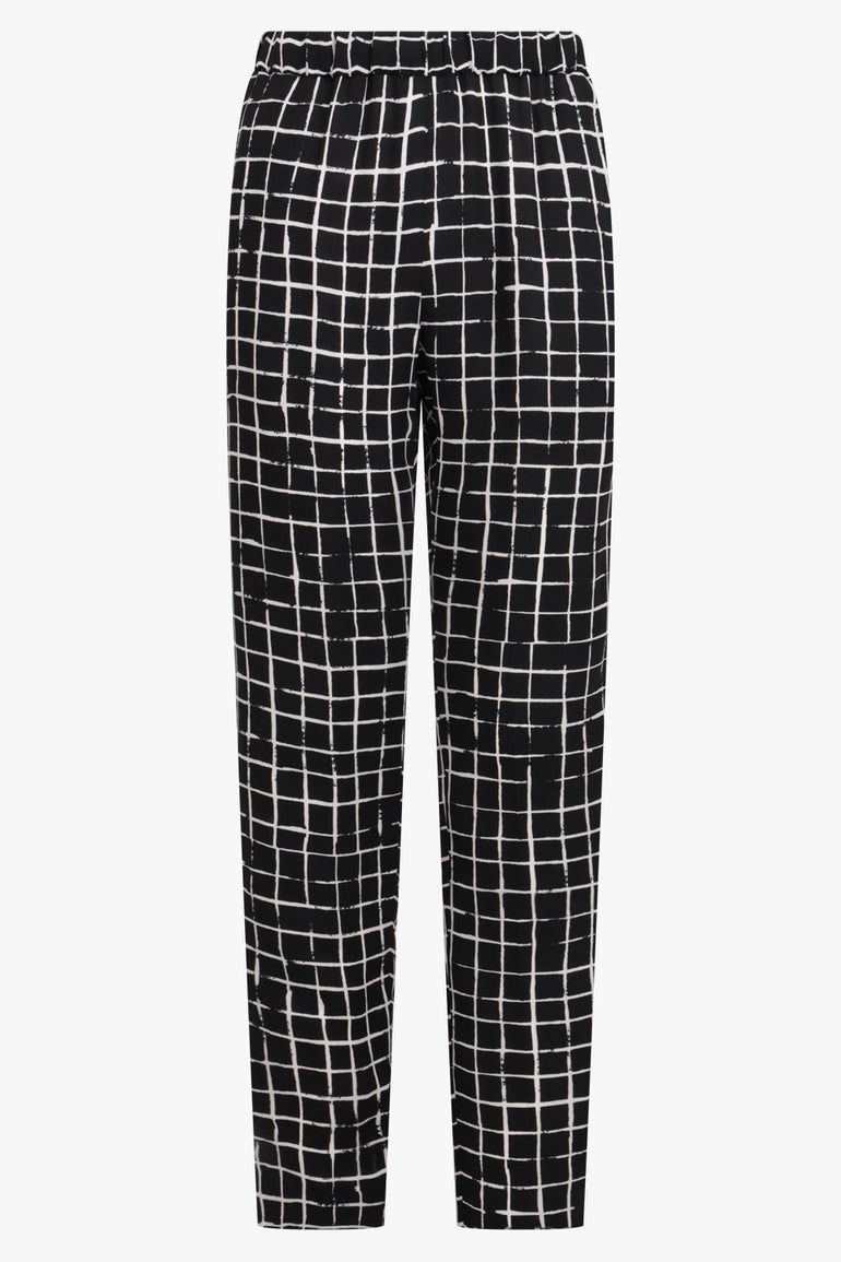 Palmira Check Print Tapered Pant | Black/White – Parlour X