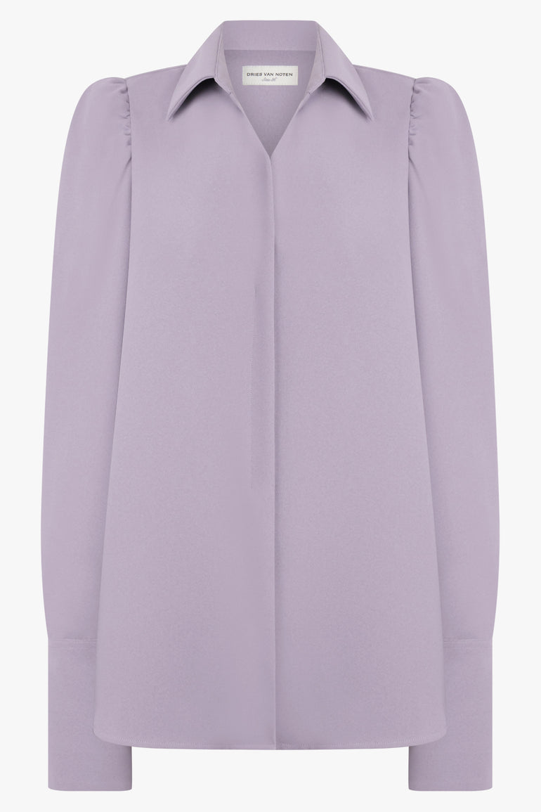 DRIES VAN NOTEN RTW Celindra L/S Shoulder Detail Shirt | Lilac