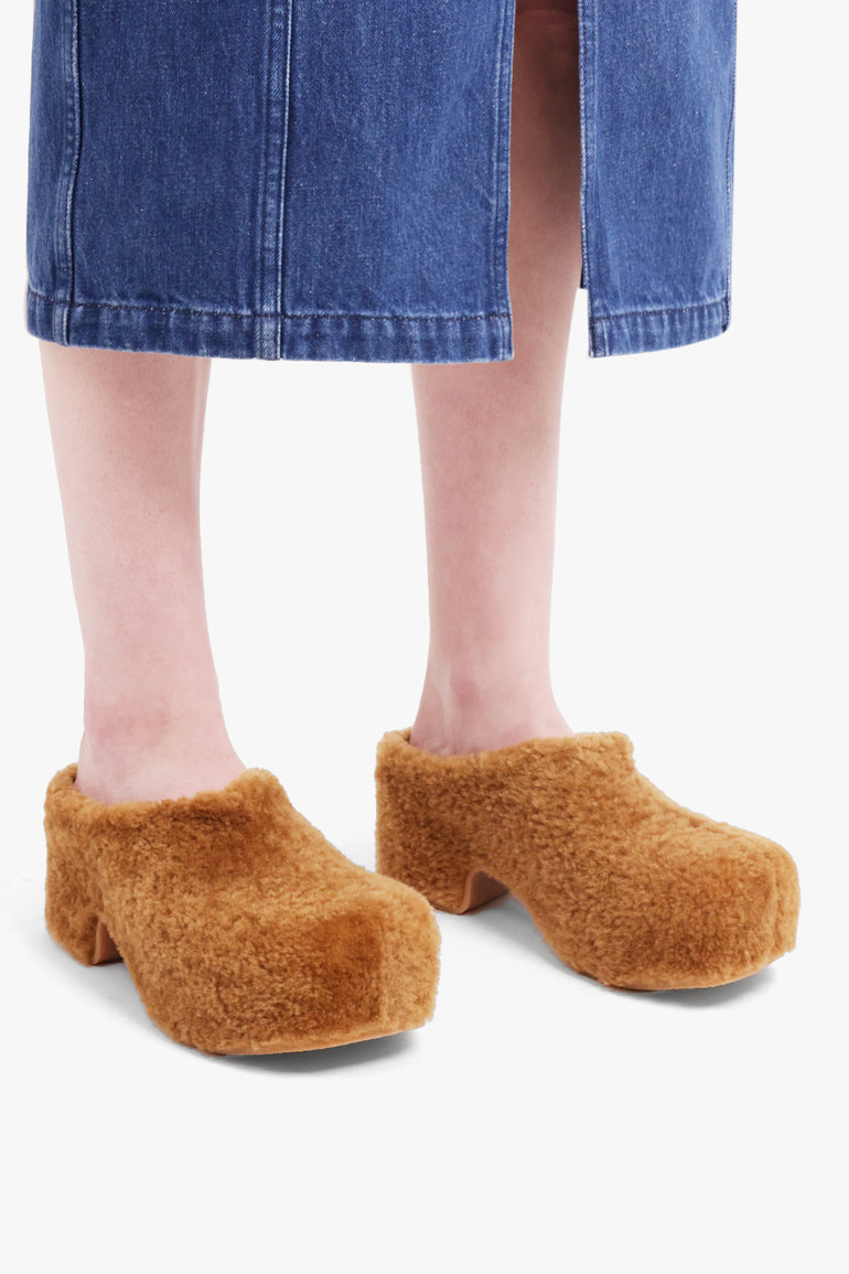 DRIES VAN NOTEN SHOES Textured 40mm Clog Mules | Tan