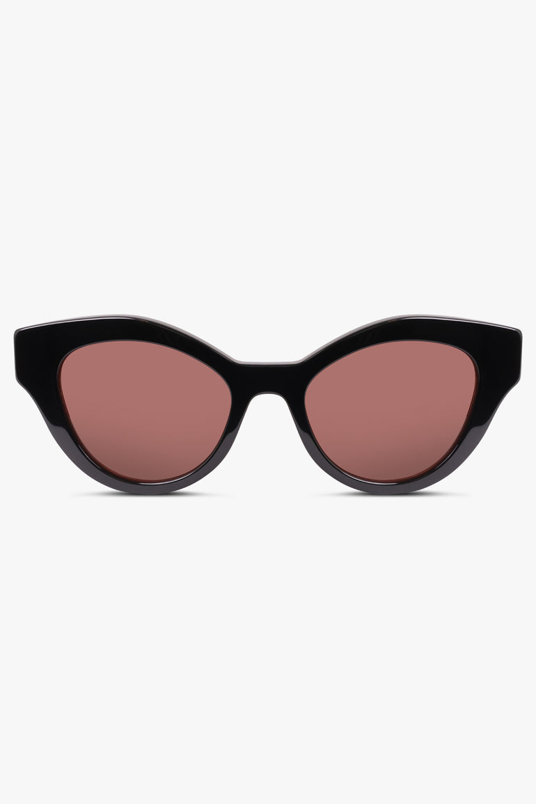 GUCCI ACCESSORIES RED / RED GG0957S 51 Round Cat Eye Sunglasses | Black/Red