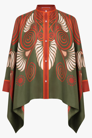 LA DOUBLEJ RTW Foulard 3/4 Sleeve Print Fluid Blouse | Kerylos Placée