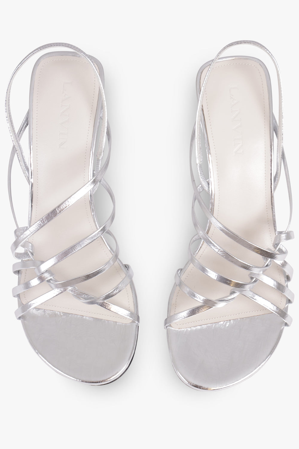 LANVIN SHOES Sequence Strappy 75mm Sandal | Silver/Gold