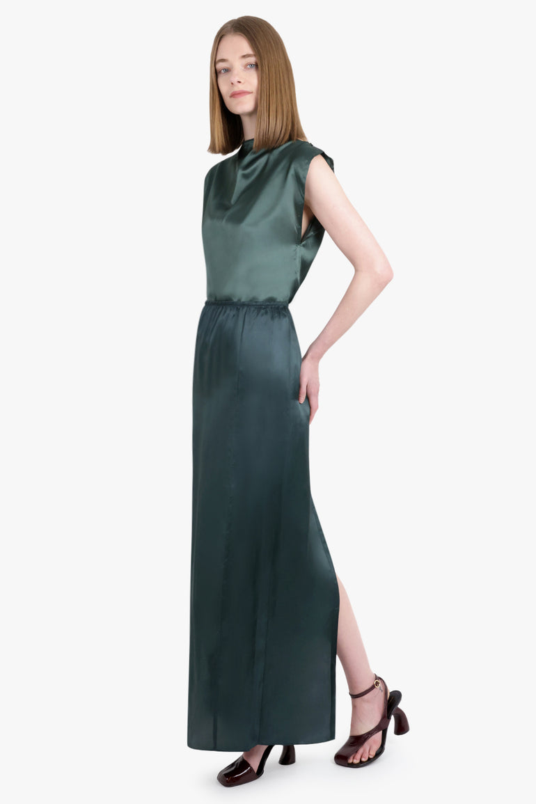 MM6 BY MAISON MARGIELA RTW Drape S/Less Boat Neck Top | Green