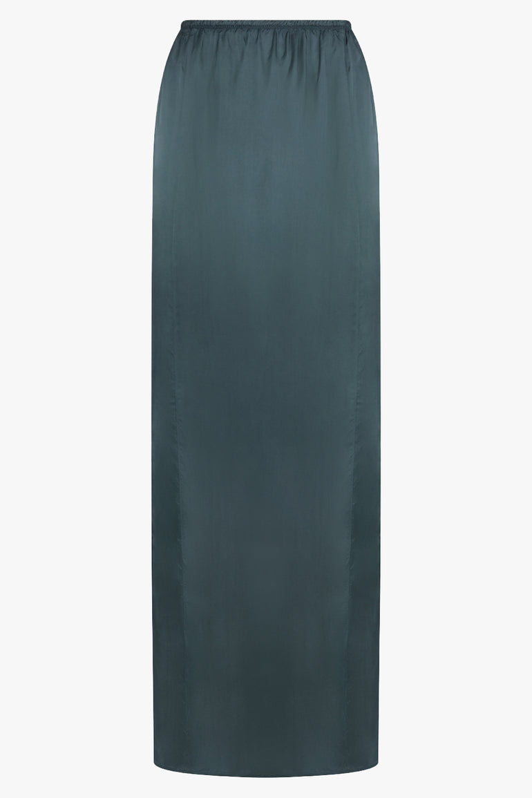 MM6 BY MAISON MARGIELA RTW Elastic Waistband Drape Maxi Skirt | Green