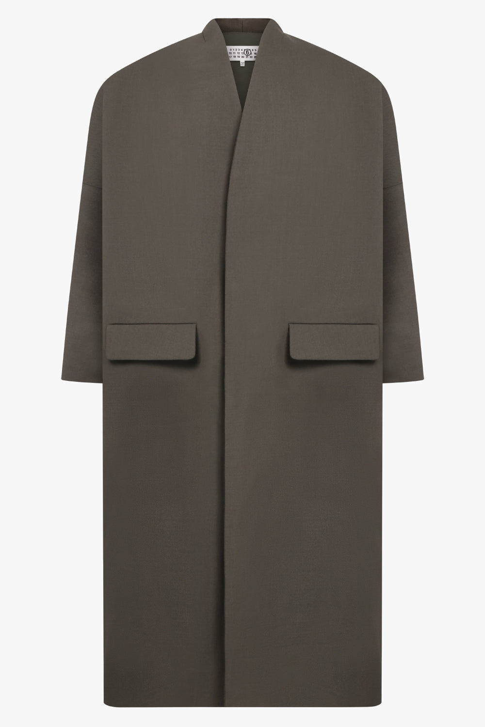 MM6 BY MAISON MARGIELA RTW Oversized Collarless Coat | Khaki