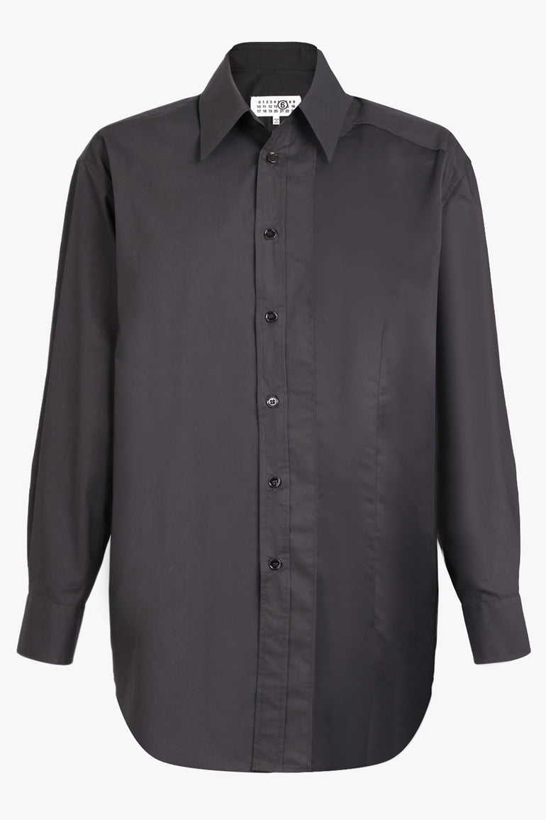 MM6 BY MAISON MARGIELA RTW Relaxed Contrast Panel L/S Shirt | Washed Black