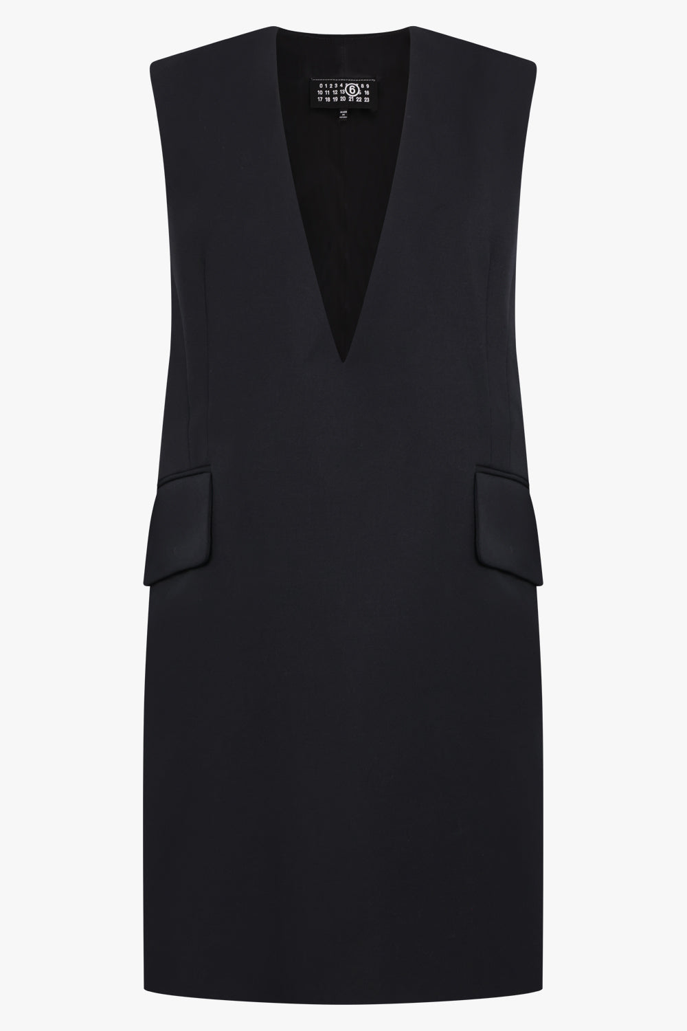 MM6 BY MAISON MARGIELA RTW Suiting V-Neck Mini Dress | Black