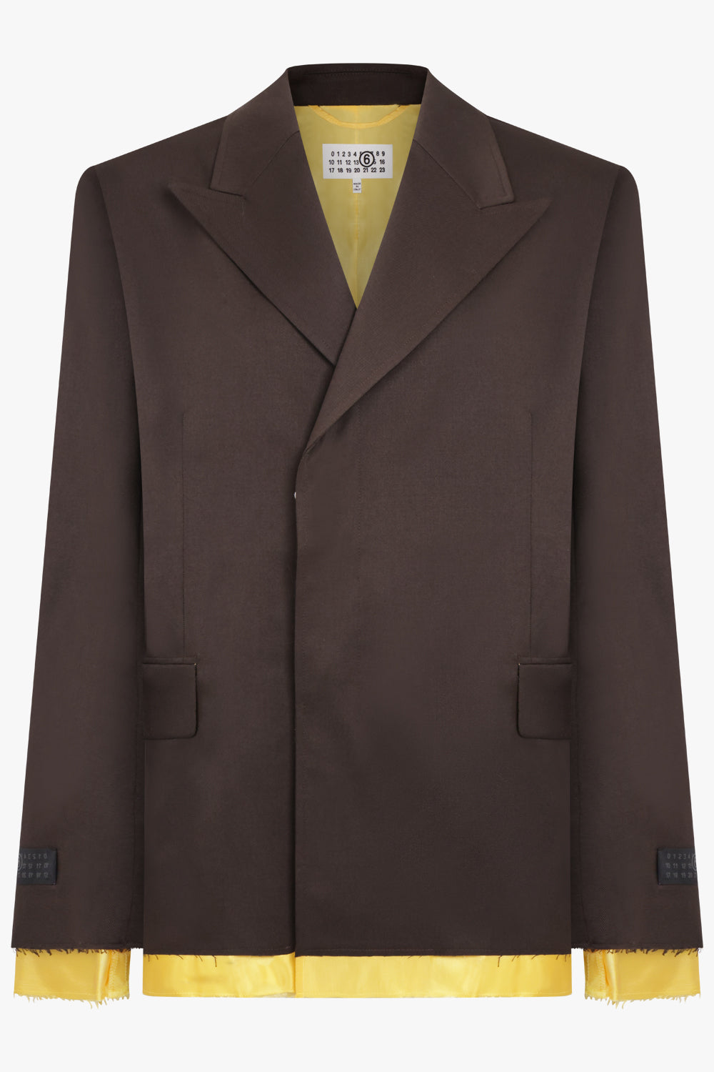 MM6 BY MAISON MARGIELA RTW Shirt Detail Blazer Jacket | Brown/Yellow