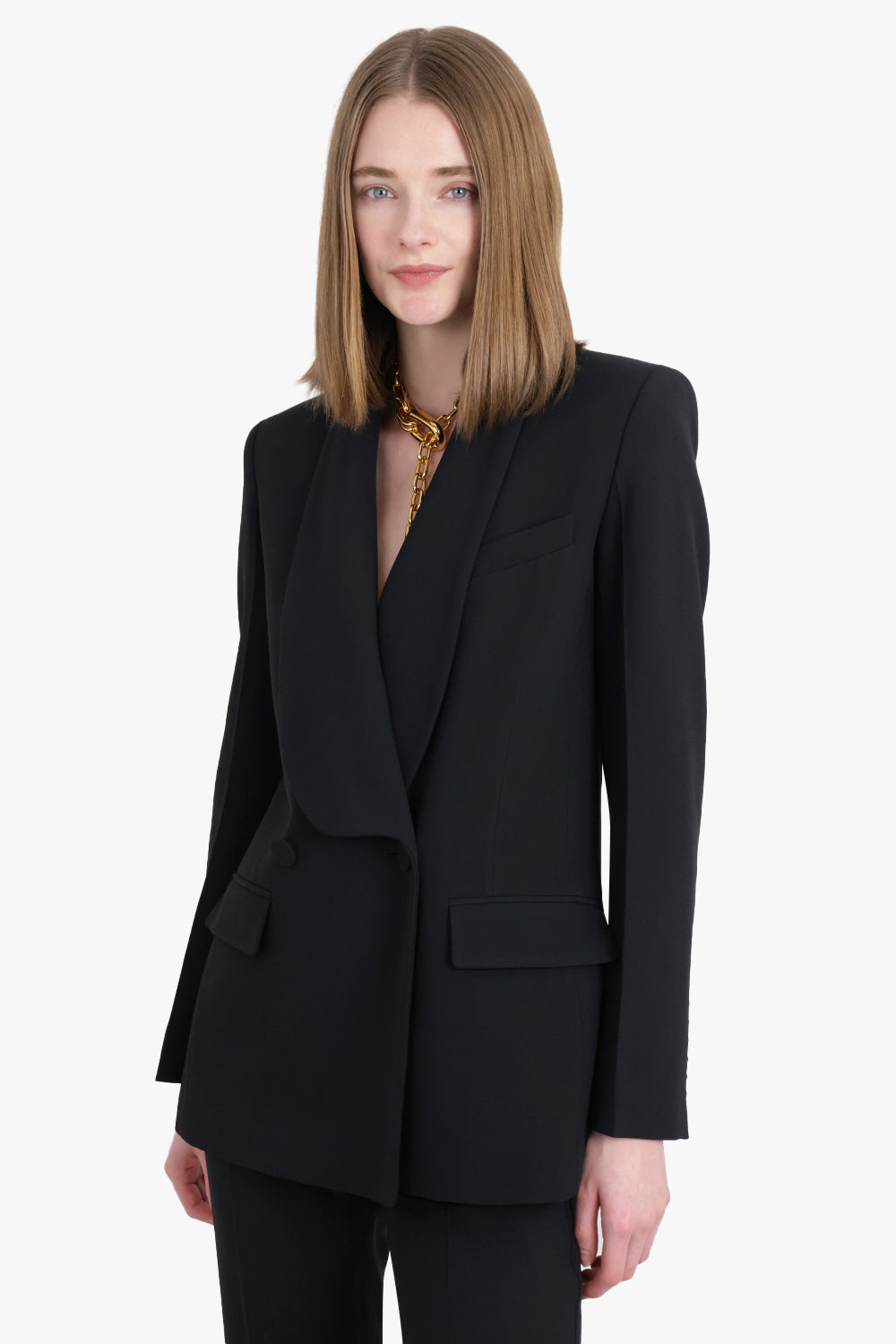 NINA RICCI RTW Shawl Collar Cady Blazer | Black