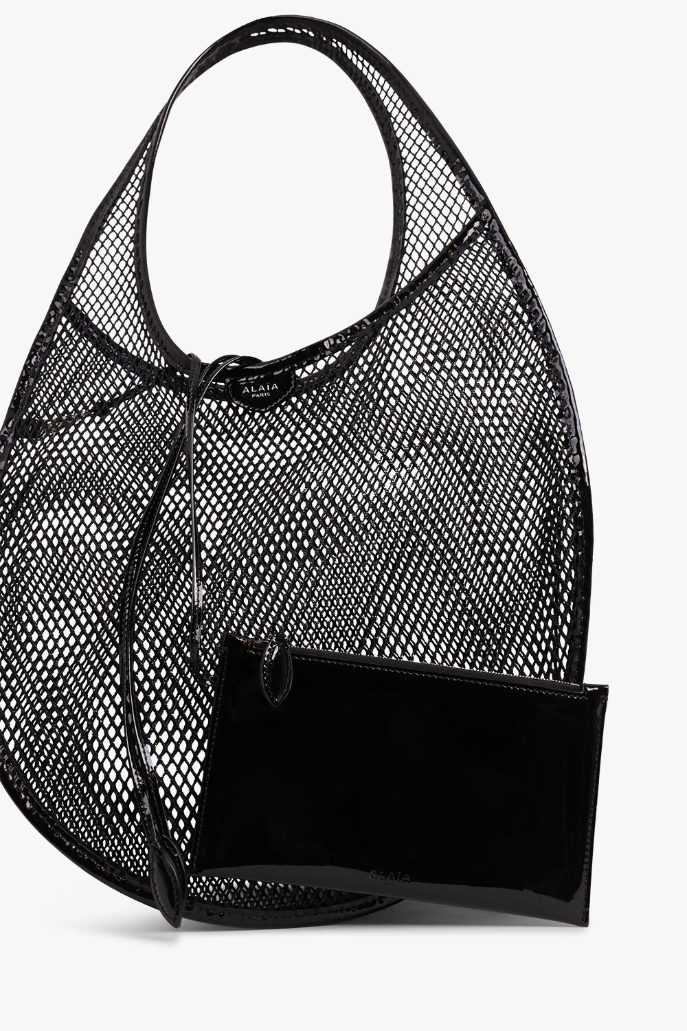 ALAIA BAGS BLACK / 999 - NOIR One Piece Medium Fishnet Mesh Hobo Bag | Black