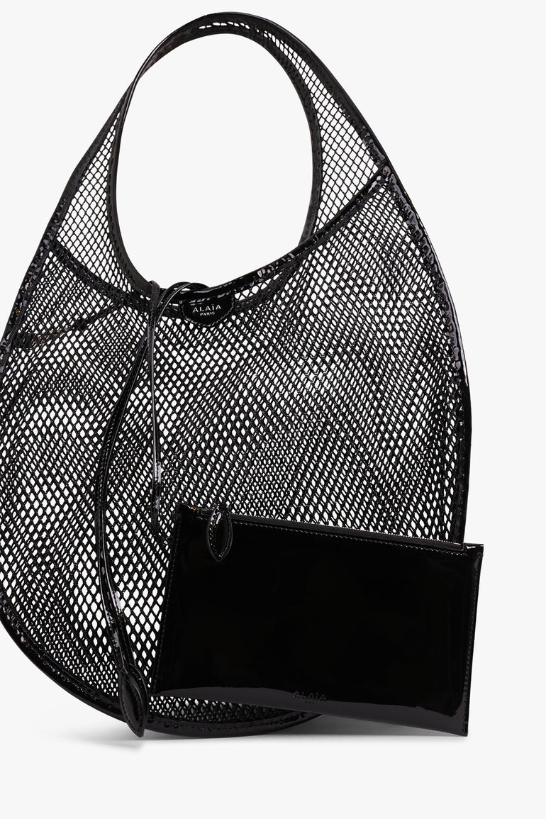 ALAIA BAGS BLACK / 999 - NOIR One Piece Medium Fishnet Mesh Hobo Bag | Black