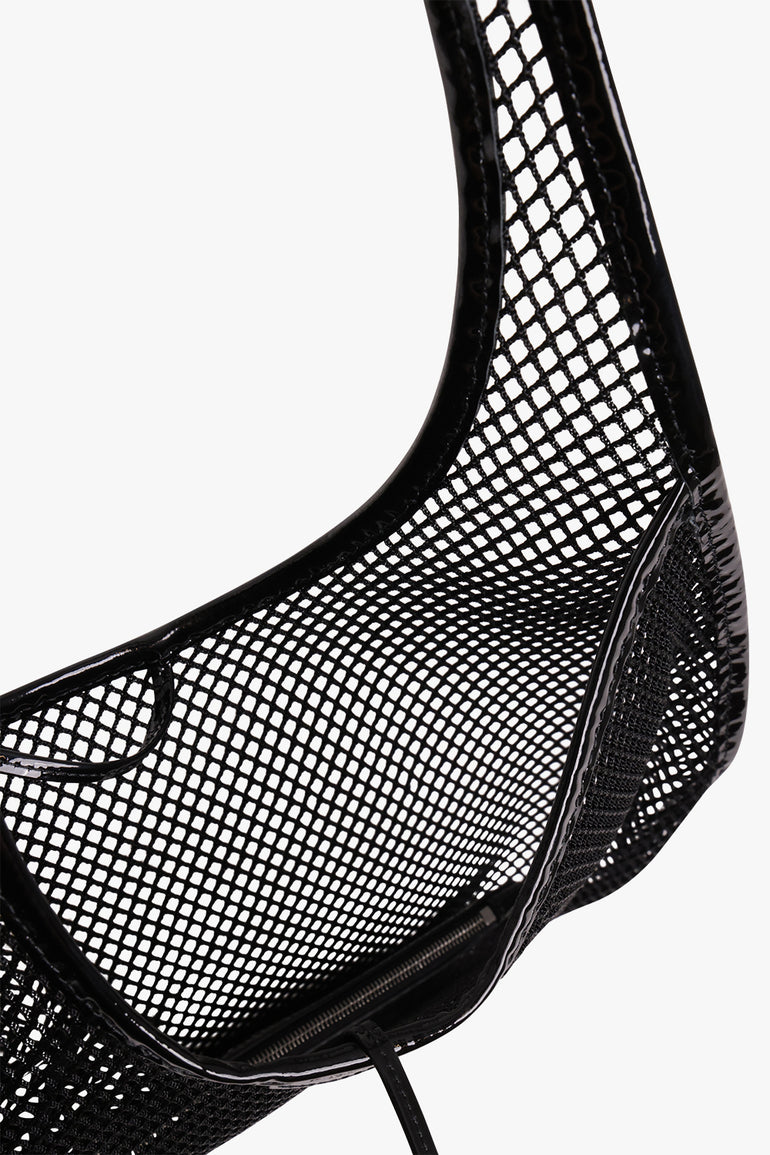 ALAIA BAGS BLACK / 999 - NOIR One Piece Medium Fishnet Mesh Hobo Bag | Black